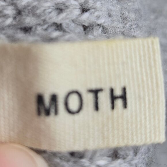 Anthropolgie MOTH Blakely Knit Blazer Size Small Gray White Trim 1 Button Close - Picture 10 of 15